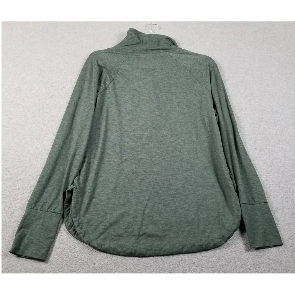 Member's Mark Activewear Top Women Small Green Long Sleeve Funnel Neck Thumbhole